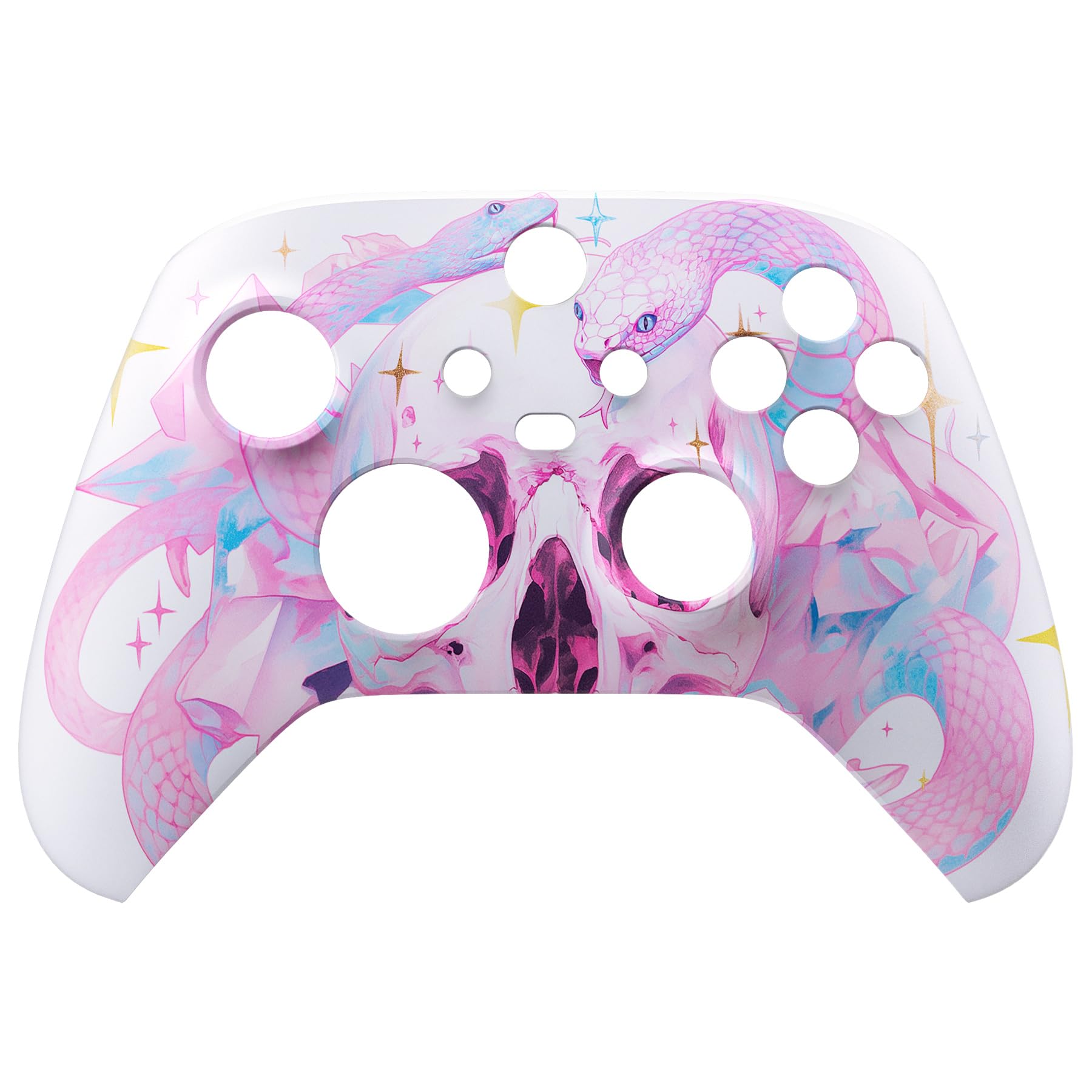 eXtremeRate Cover Custodia Frontale per Xbox Series X S Joystick Model 1914,Scocca Copertura Coperchio Ricambio per Xbox Series X S Controller-Abbraccio del Serpente Celeste