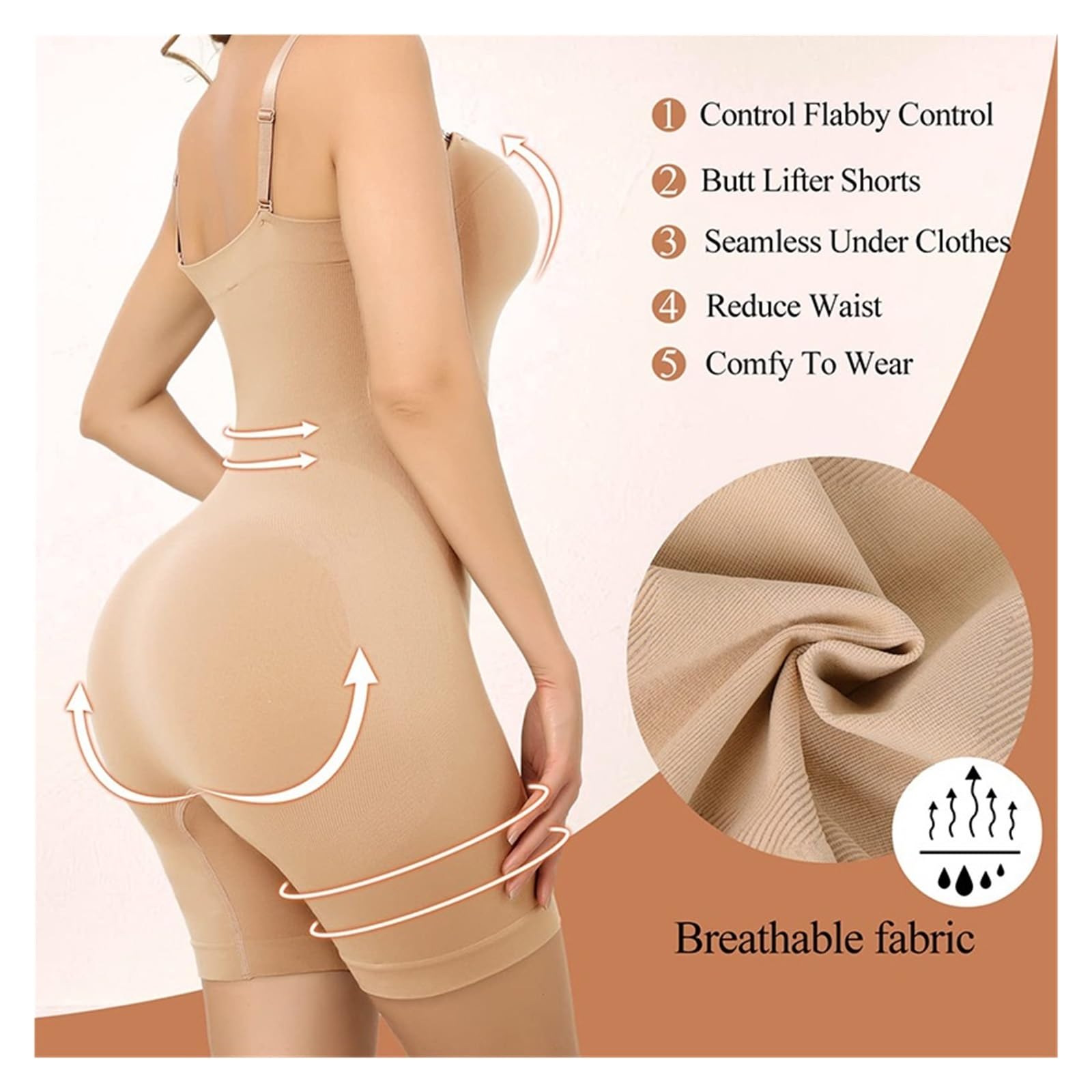 Body Modellante da Donna, Modellante per Glutei, Senza Spalline, Senza Cuciture, a metà Coscia, Taglie Forti, per l'allenamento (Style15 XXLarge)