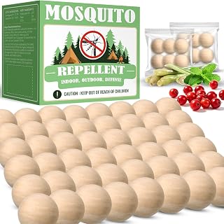 Mosquito Repellent for Patio 48 Balls - Natural Mosquito Repellent Indoor & Outdoor Use, Mosquito Deterrent for Yard - Long Lasting Mosquito Control for Camping, Travel & Home - Amazon product rated Grade B