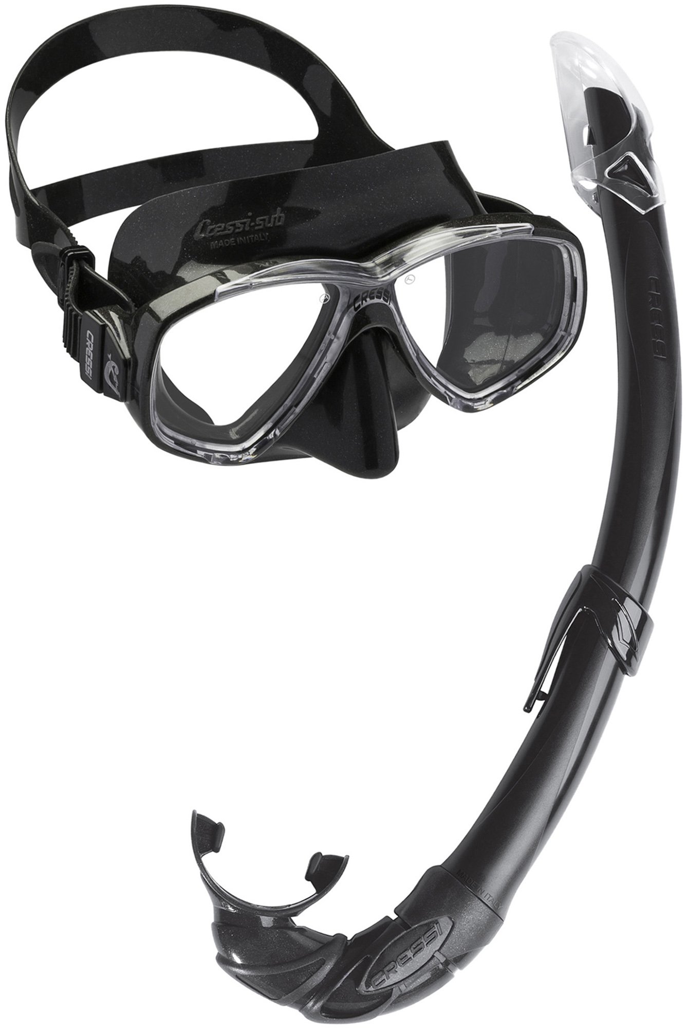 Cressi Agua - Palme de Plongée + Perla Mare - Kits de Randonnée Aquatique Masque et Tuba Adulte Plongée Snorkeling