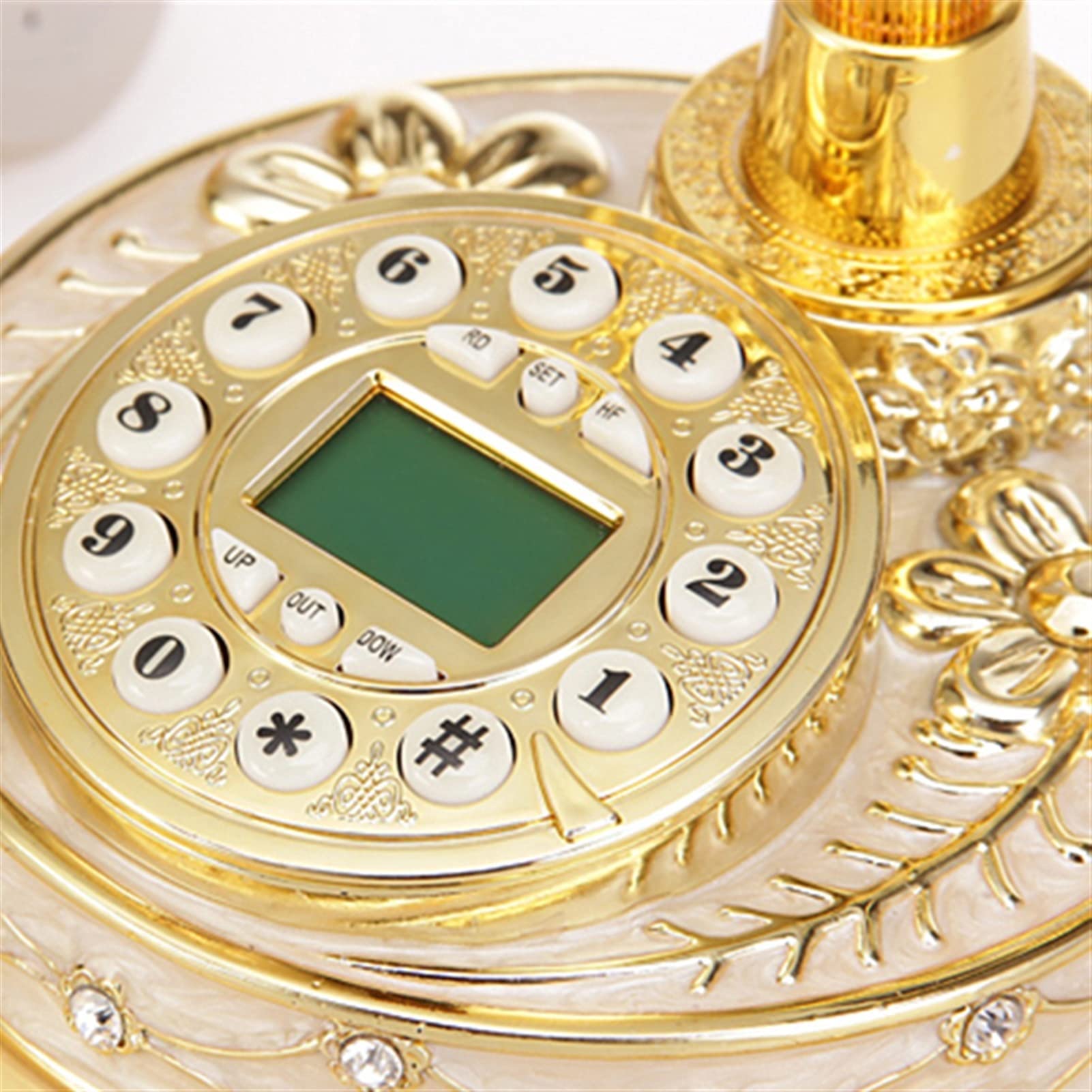 Téléphone à Cadran rétro, téléphone Fixe Antique à l'ancienne pour Les Personnes âgées Téléphone Classique rétro Blanc Vintage téléphone Fixe en résine Bureau à Domicile Europe téléphone nostalgique