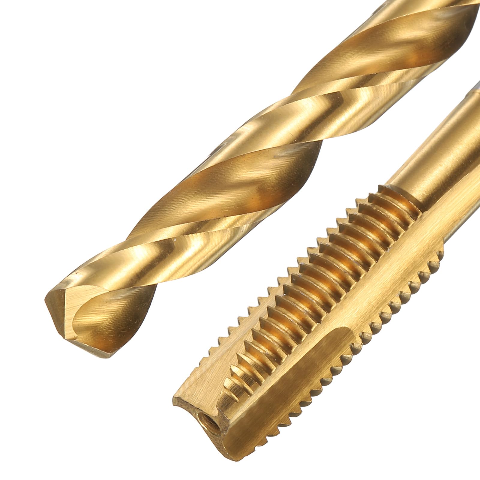Set di Maschi e Punte da Trapano, 1 Maschio filettato a Spirale UNF da 5/16-24 e 1 Punta elicoidale da 6,9 mm, Kit di Utensili per Filettatura HSS-6542 Rivestiti in Titanio