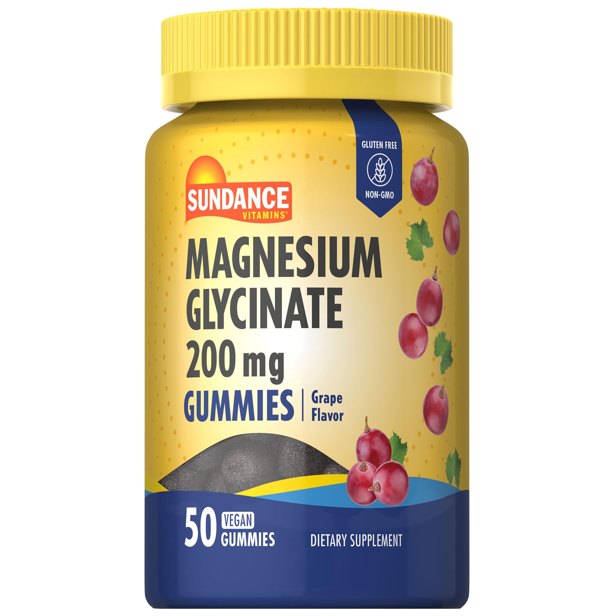 Sundance Magnesium Glycinate Gummies | 200mg | 50 Count | Grape Flavor