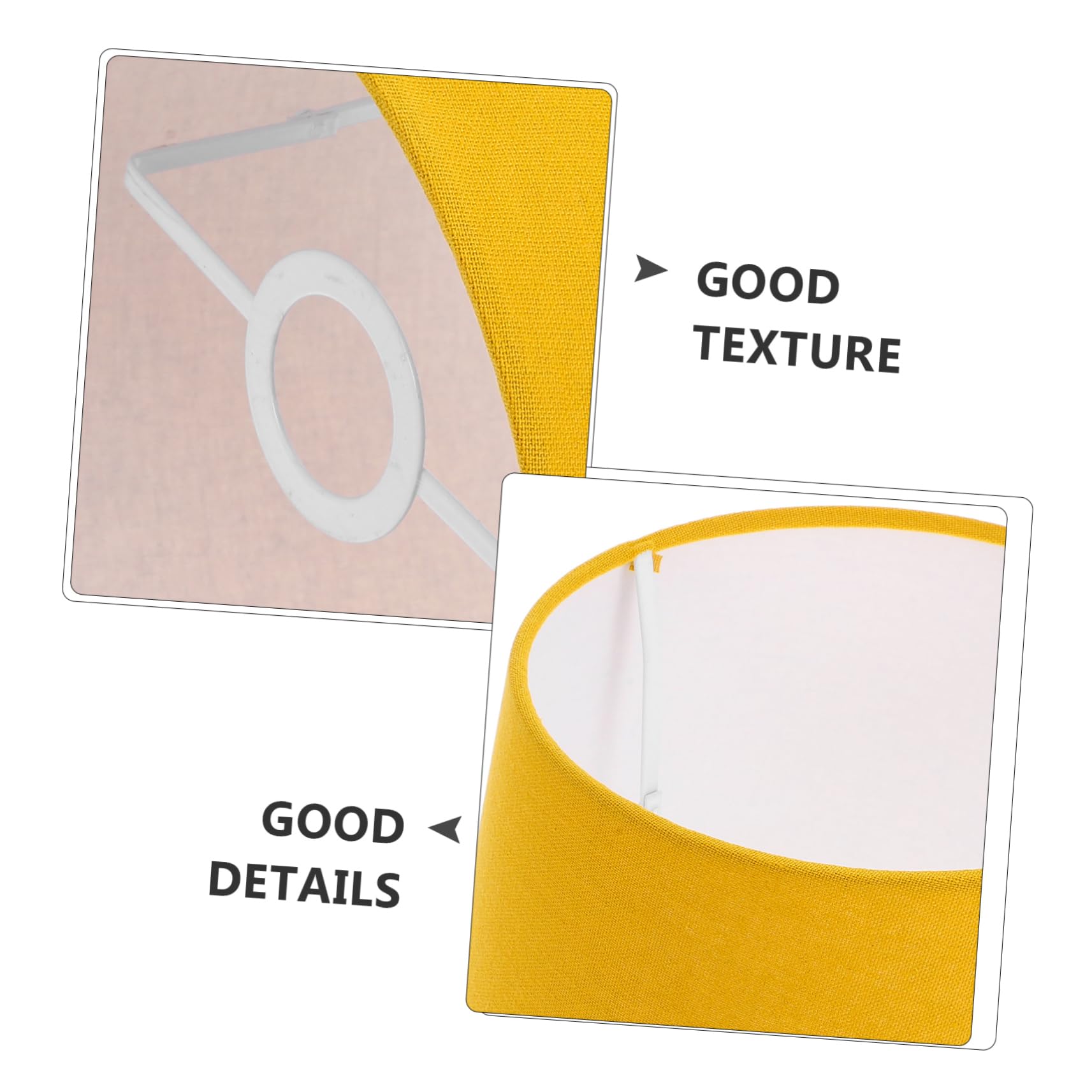 EXCEART Copri Lampada Giallo in Stoffa e Metallo, Facile da Installare, Design Semplice per Lampada da Tavolo o Applique in Camera da Letto