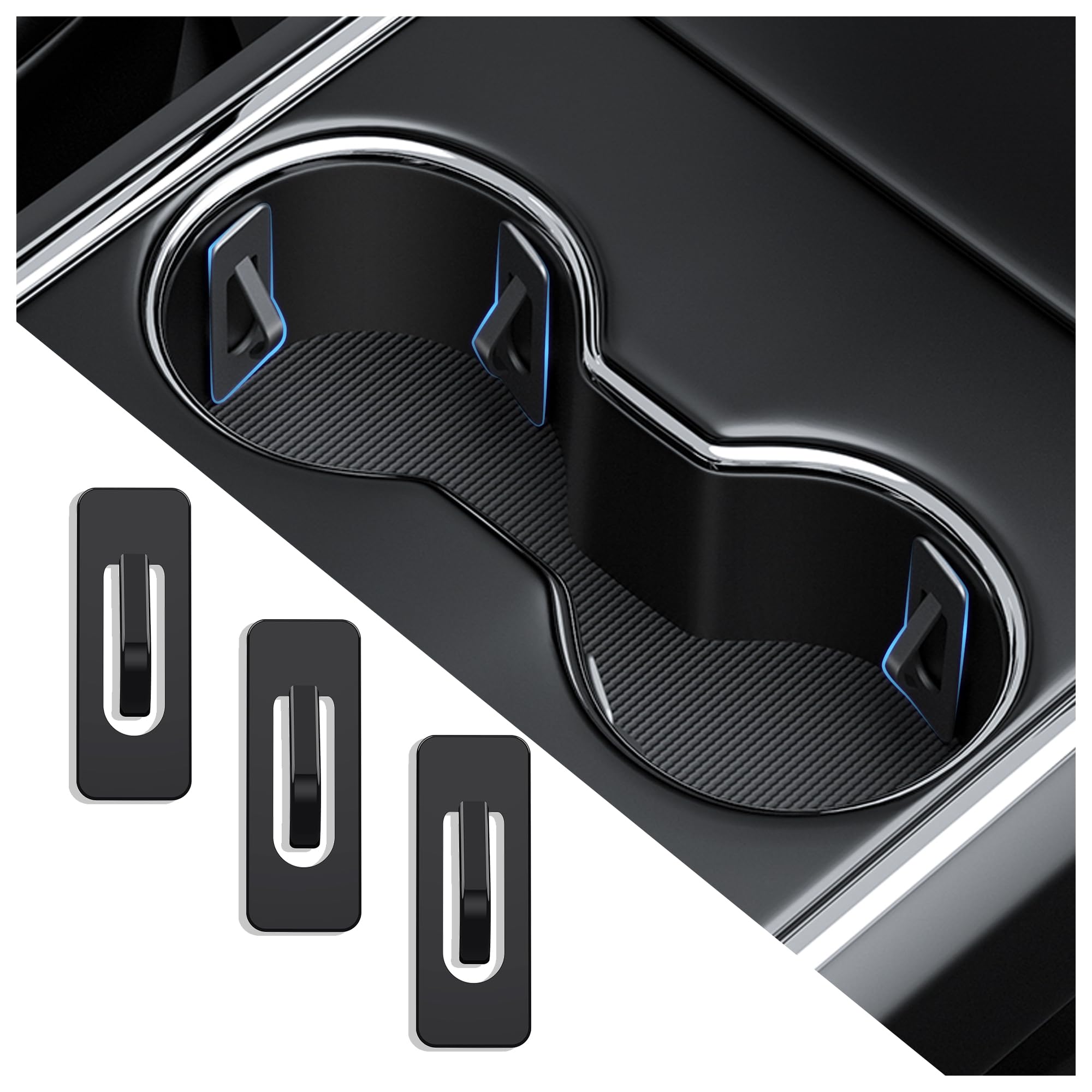 New Car Cup Holder Cushions,Anti Shake Automotive Cup Holders Pads for Stabilizing Cups,Universal Self Adhesive Car Cup Holder Insert Car Interior Accessories for Car SUV (3PCS)