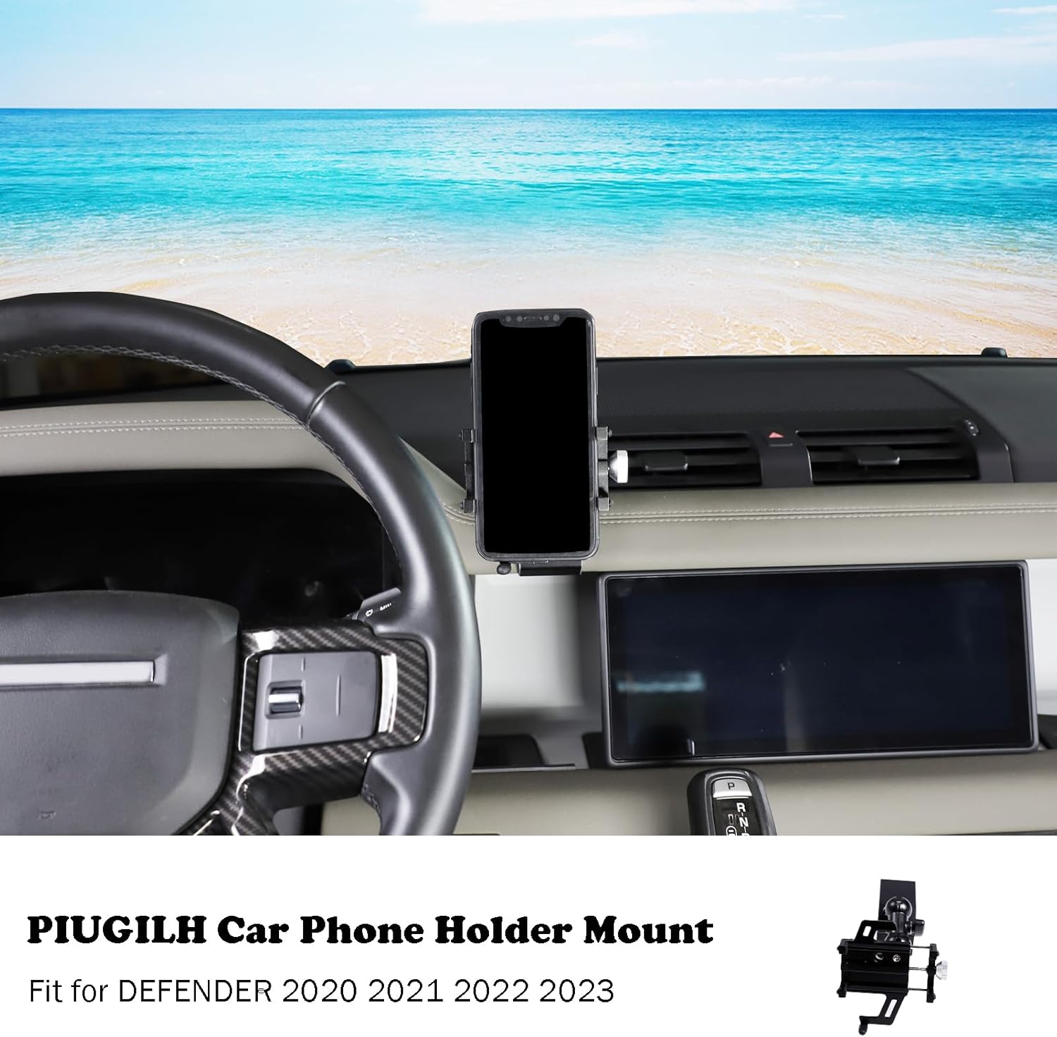 PIUGILH Car Phone Holder Compatible with Land Rover Defender 90 110 130 2020-2023 Accessories, Center Console Dash Board Phone Mount Holder(Model B)