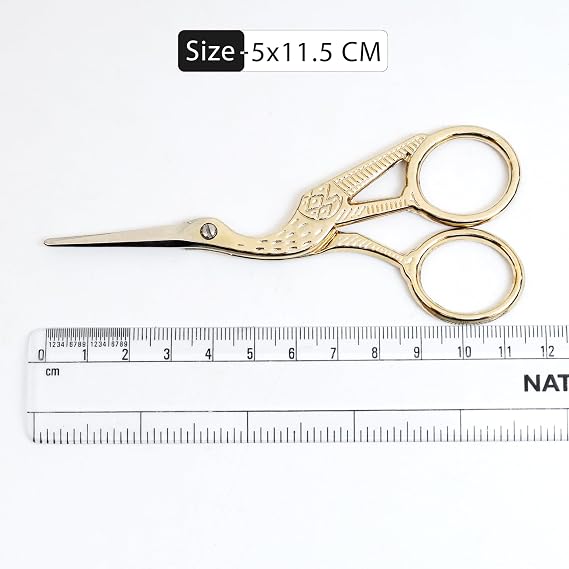 Stork Embroidery Scissors For Cross Stitch Sewing Craft Shears 11.5CM