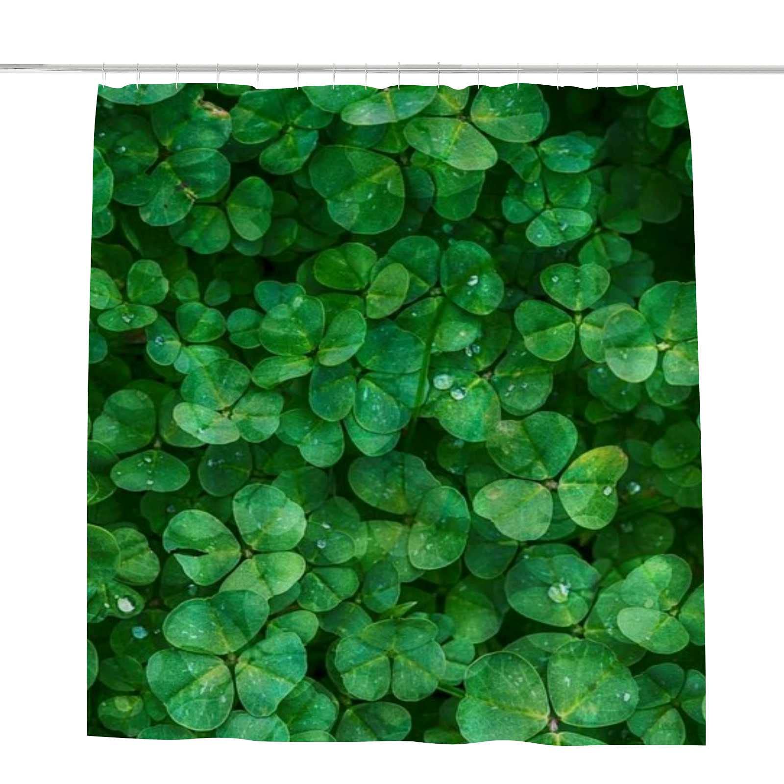 Rideau de douche vert 182x183 cm en polyester avec crochets en C CHEHONG