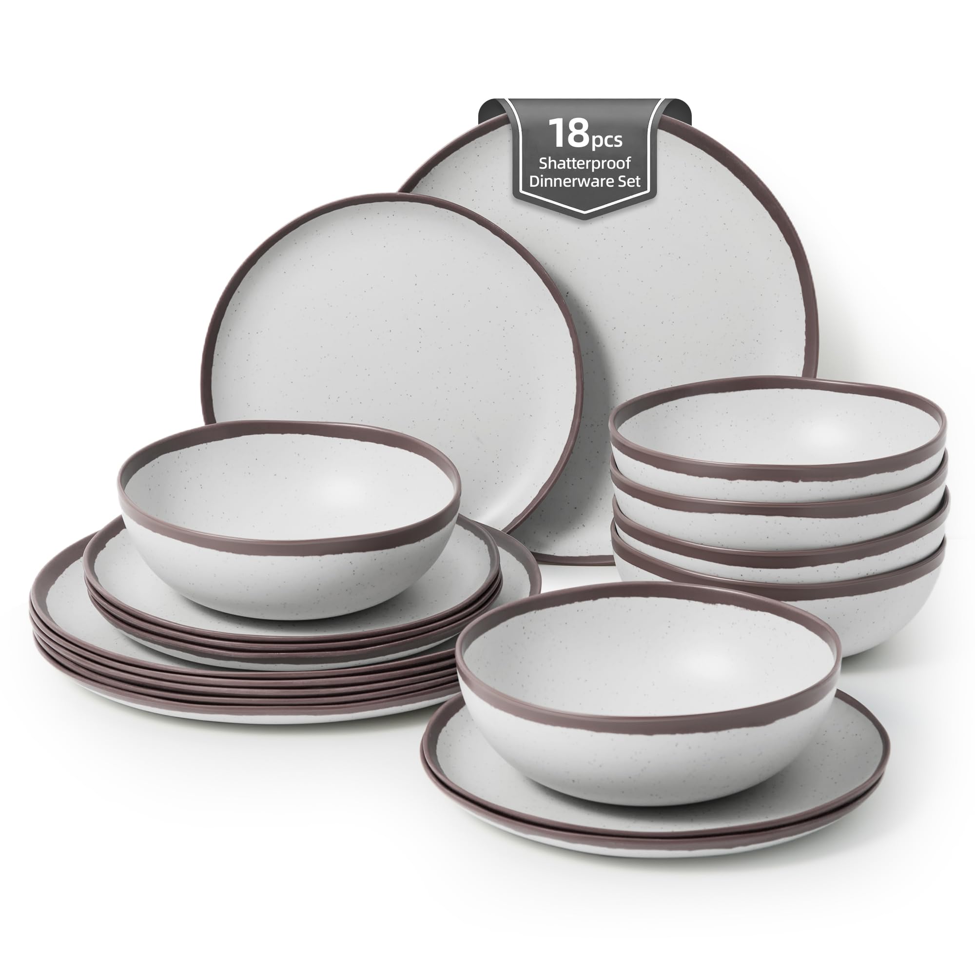 Service de table vintage en mélamine pour 6 personnes, assiettes et bols de camping pour salle à manger en plein air
