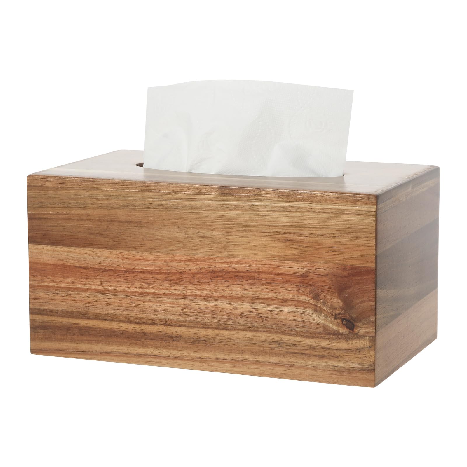 Housse de boîte à mouchoirs en bois d'acacia distributeur rectangulaire