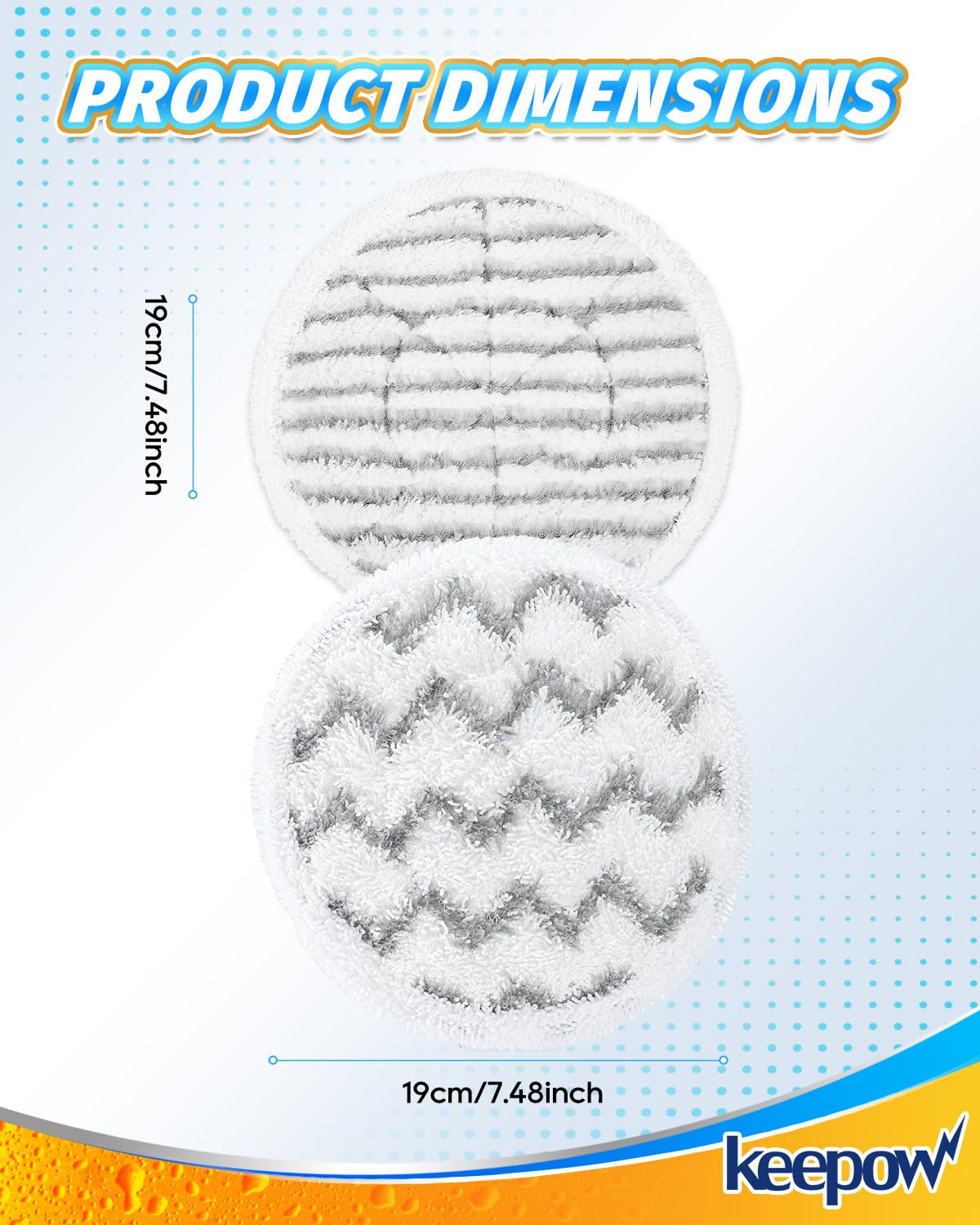 KEEPOW 4 Pack Replacement Pads for Shark Steam Mop Microfibre Rotating Power Scrubbing Pads for Shark Steam and Scrub Mop S8201UK S8201UKCP S6002UK S7201UK - Image 6