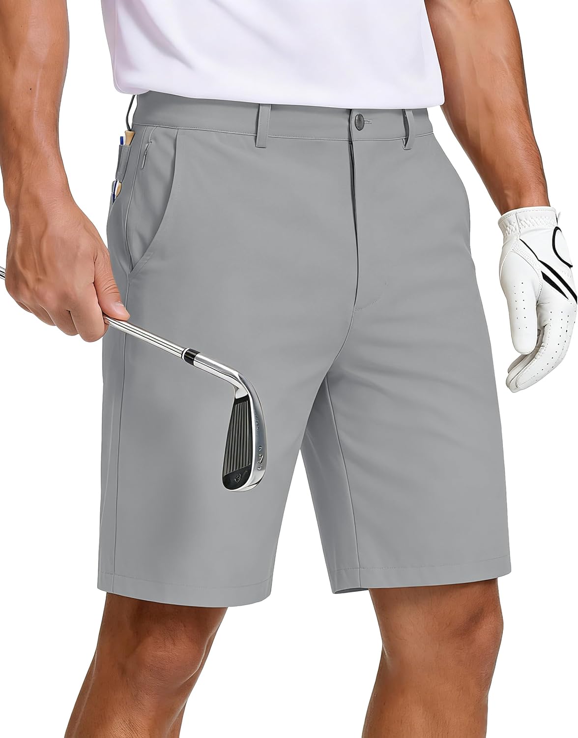 JWM Mens Golf Shorts 8"/11" Inseam - Stretch Lightweight Quick Dry Flat Front Hybrid Casual Dress Work Shorts with Zip Pocket