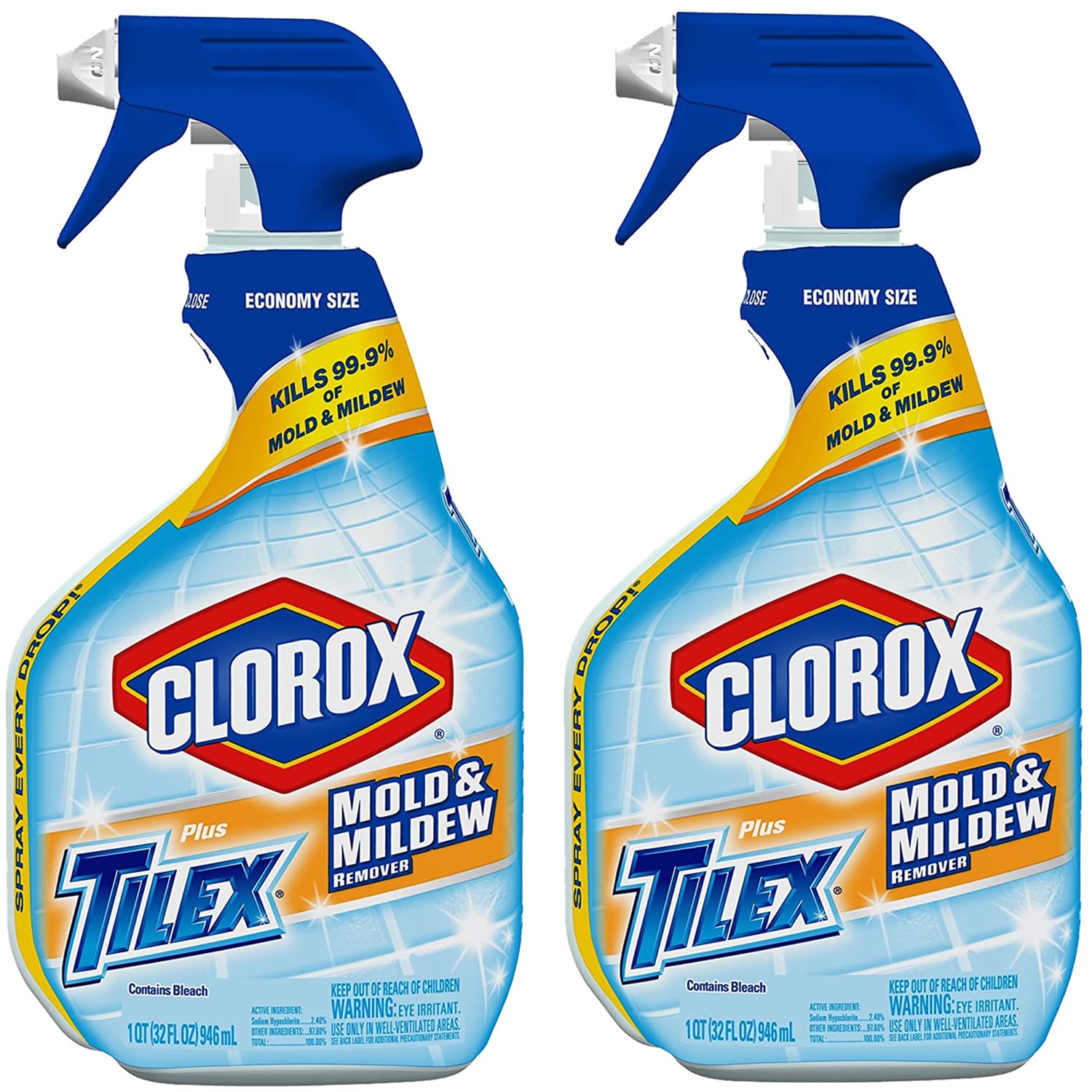 Tilex Mold Cleaner and Mildew Remover, Spray Bottle, 32 oz - 2 Pack