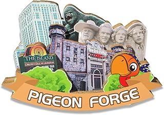 USA Pigeon Forge Magnet Fridge Magnet Wooden 3D Landmarks Travel Collectible Souvenirs Decoration Handmade2