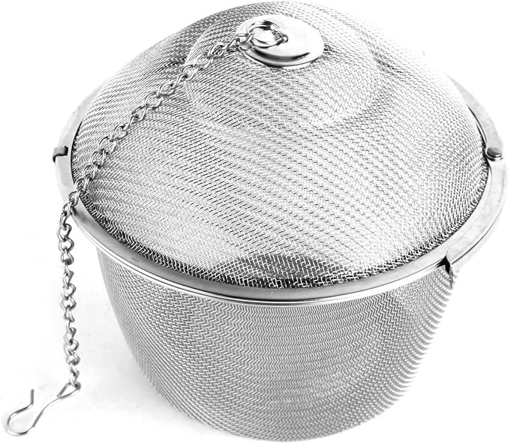KitchenFest® Stainless Steel Rust-Free Green Tea Infuser for Loose Leaf Tea Brewing | Durable Mesh Strainer with Chain and Hook | Tea Steeper for Herbal, Black Tea (1)