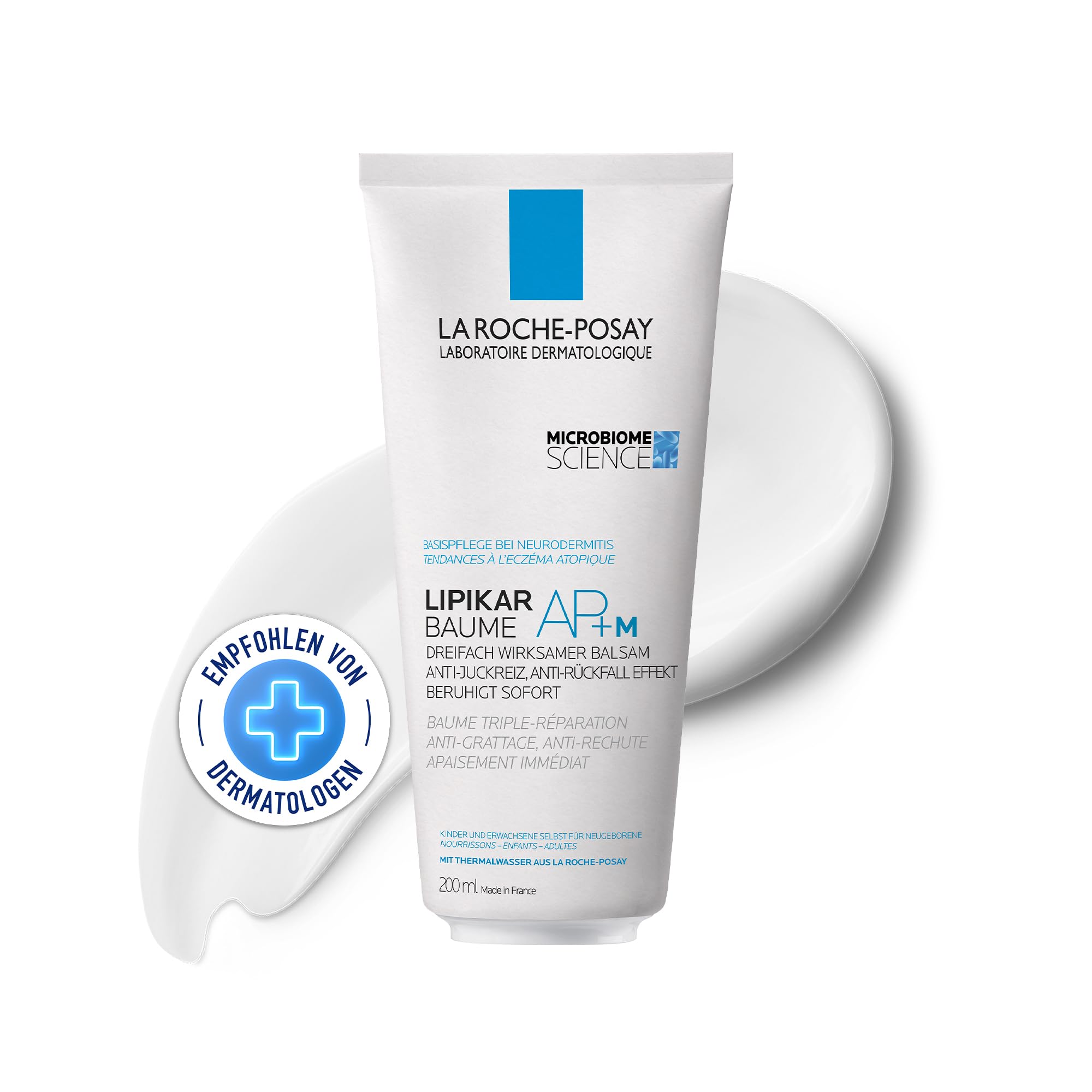 La Roche Posay Bodylotion, Für juckende, trockene und zu Neurodermitis neigende Haut, Mildert Juckreiz, Stärkt Hautschutzbarriere, Mit Niacinamid und Sheabutter, LIPIKAR Baume AP+M, 200 ml