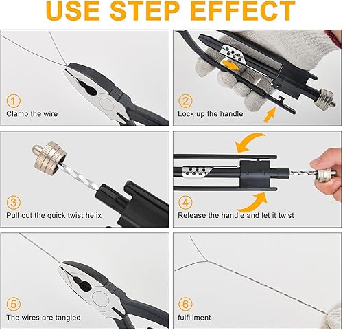 Miniatura 4 de Gunpla Alicates de torsión de alambre de seguridad de 9 pulgadas con resorte automático con retorno de mordazas resistentes para torsión de cables