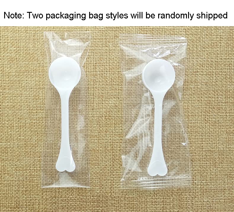 10 Pieces Long Handle 3g Plastic Measuring Spoons Mini Scoops Mini Measuring Scoops Micro Scoops Small Lab Measuring Spoon for Cosmetics Powders Seasoning Kitchen, Individual Packing, White