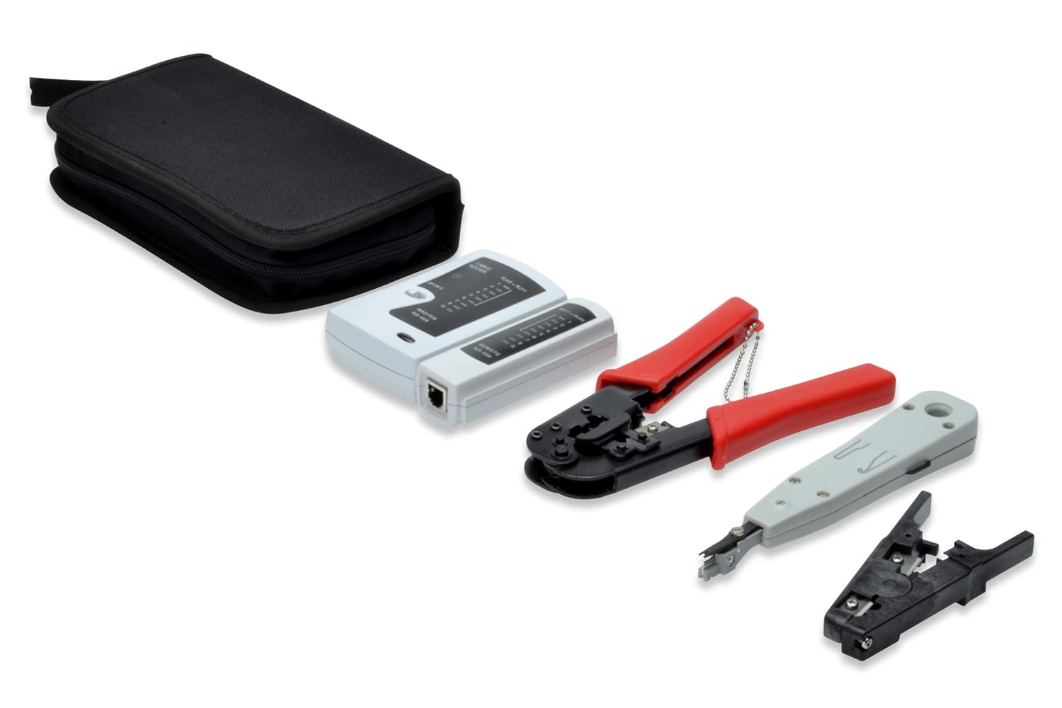 Digitus LAN Network Tool Set - Network Tester - Crimp Pliers - Cutting & Stripping Tool - LSA Insertion Tool