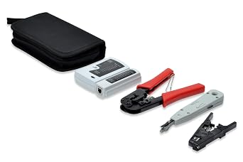 Digitus LAN Network Tool Set - Network Tester - Crimp Pliers - Cutting & Stripping Tool - LSA Insertion Tool
