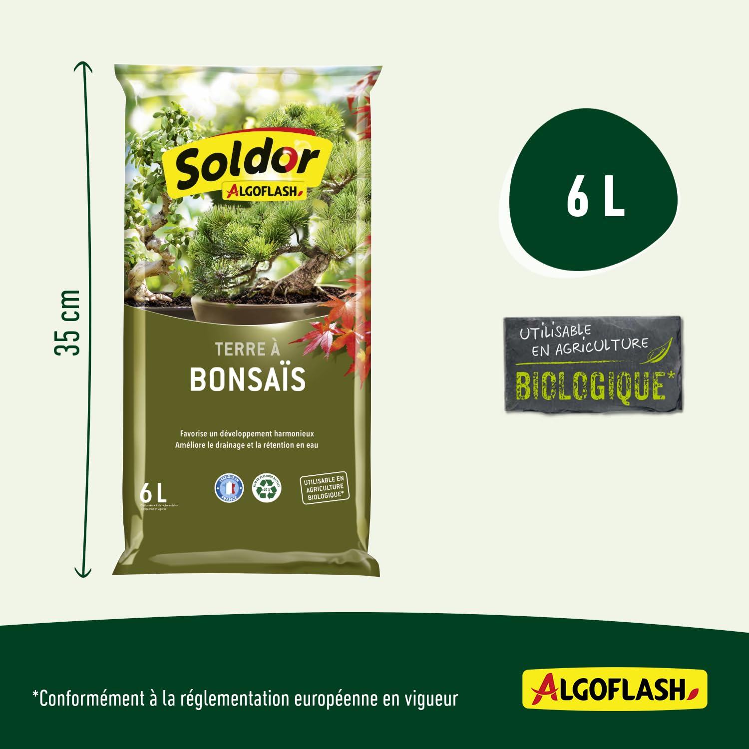 Algoflash Terre à Bonsaïs, UAB, Prêt à l'Emploi, Fabriqué en France, 6 L, TBONZ6