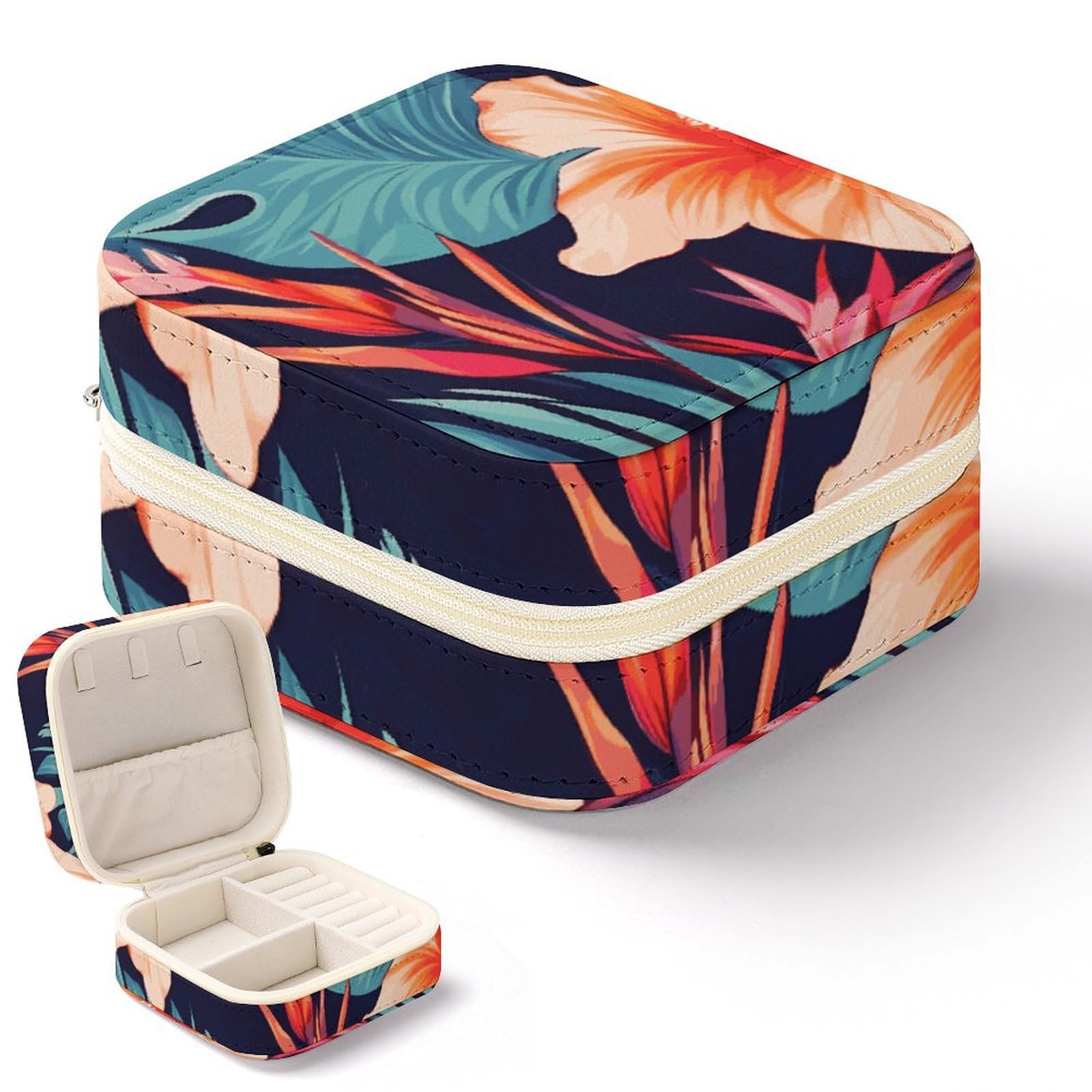Boîte à bijoux motif tropical, l'écrin idéal pour vos voyages