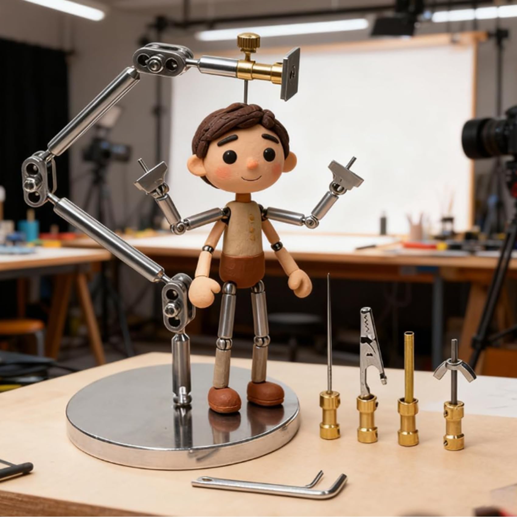 20cm,BAOJUHUIKANG Zestawy szkieletów do animacji poklatkowej 12-18 cm Metalowa figurka lalki Pionowe i poziome szyny dla animatorów Fotografia Claymation