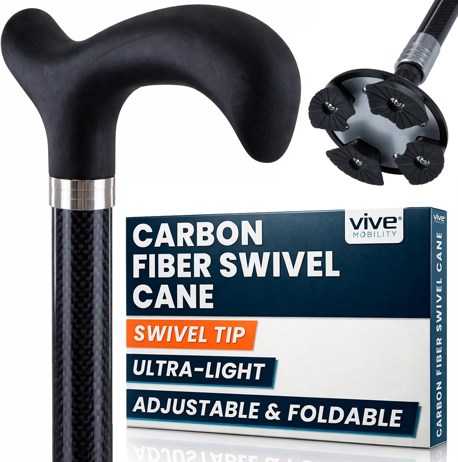 Vive Adjustable Carbon Fiber Walking Cane...