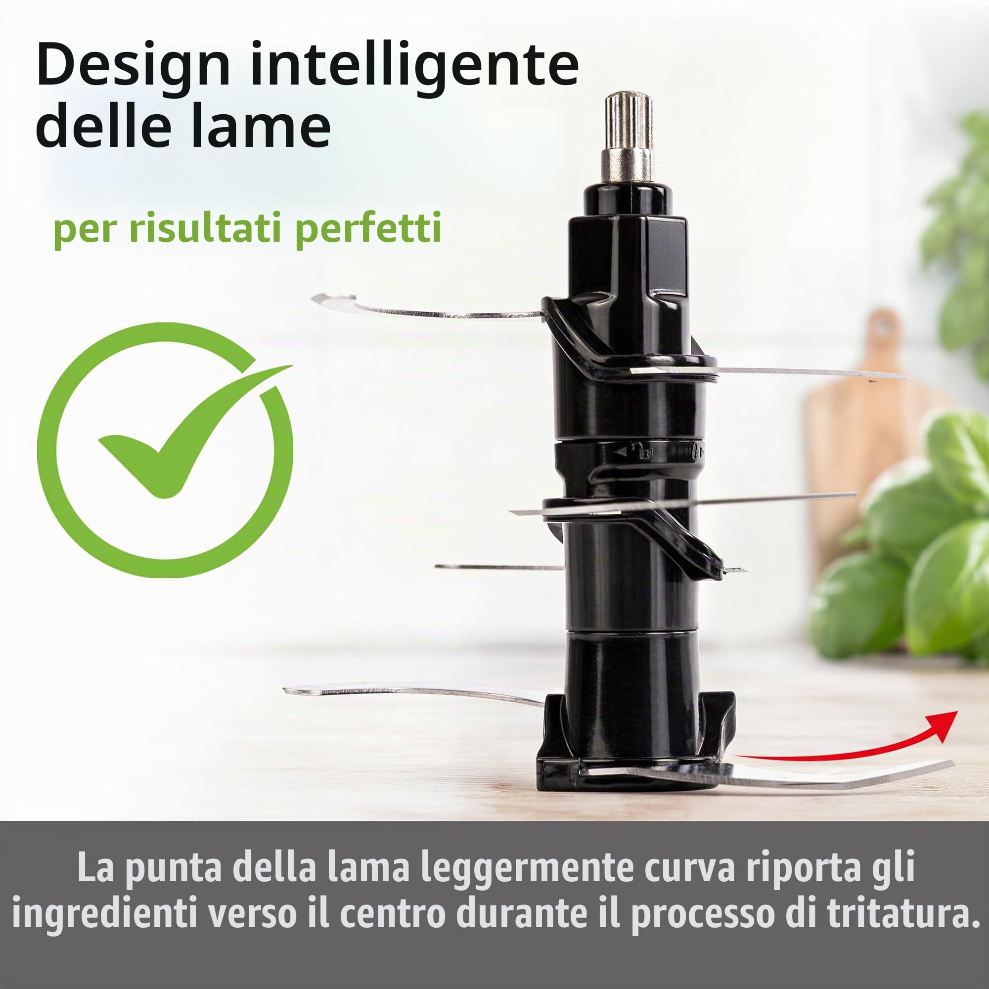 ROMMELSBACHER Tritatutto MZ 600, contenitore in vetro da 2,0 litri, regolazione della velocità a 22 livelli, motore potente, coltello speciale in acciaio inox a 6 pale, asse lama e frizione motore in