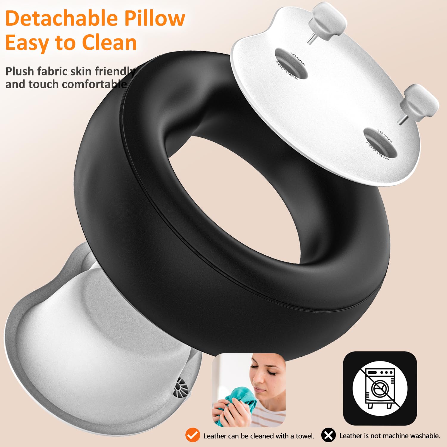 Tablet Halterung Kissen, Tablet Kissenhalter für Bett, Sofa, Schoß mit Verstellbarer Arm, für iPad Pro Air Mini, Kindle, Galaxy Tab, Handy, 4-13" (Weiches Leder, Schwarz)