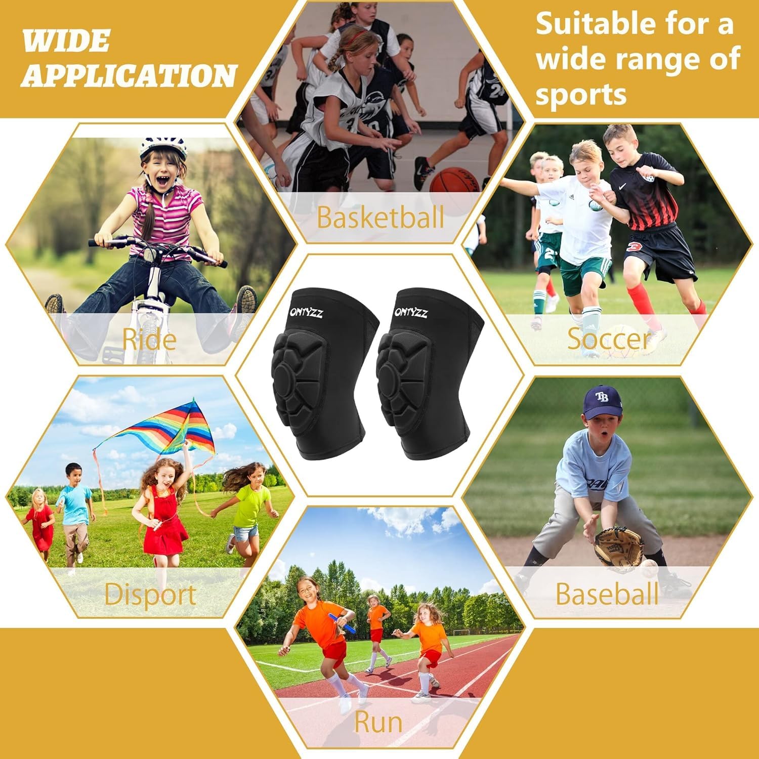 ONTYZZ Ginocchiere Pallavolo Bambina 1 Paia Protezioni Ginocchio Sport