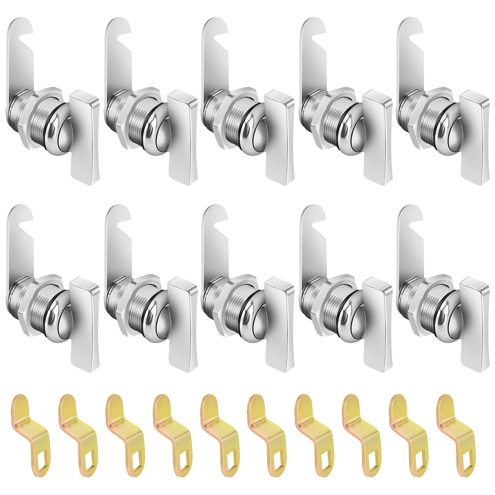 Photo 1 of Cabinet Cam Locks 1-1/8” Thumb Operated, 10PCS RV Locks for Storage Door, Compartment Door, Keyless Non-Locking Fits on Camper, Vehicles, Files Drawers (1-1/8 Inch 10Pcs)