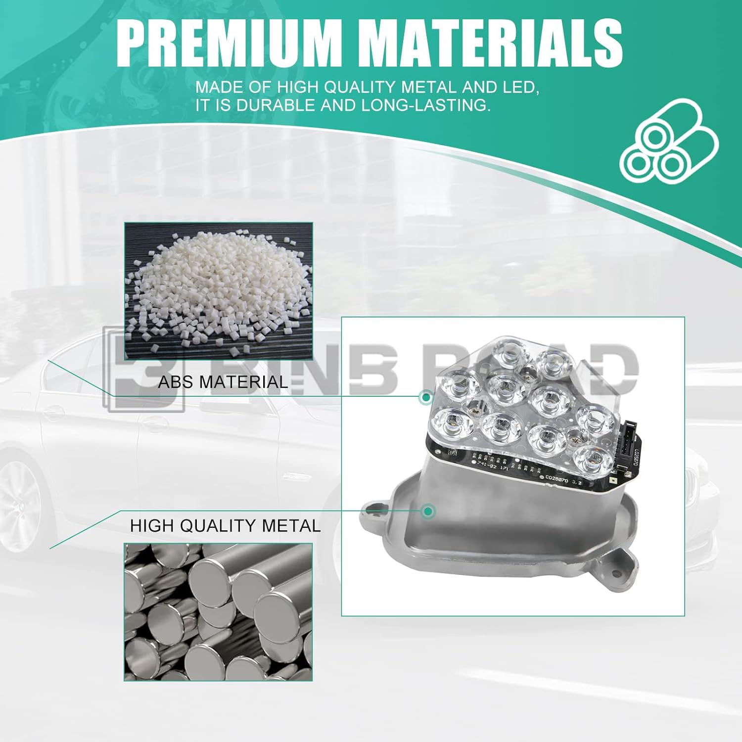 Left Turn Signal LED Headlight Module Driver Side 63117271901 Compatible with BMW 5 Series F10 F11 F18 2009-2013