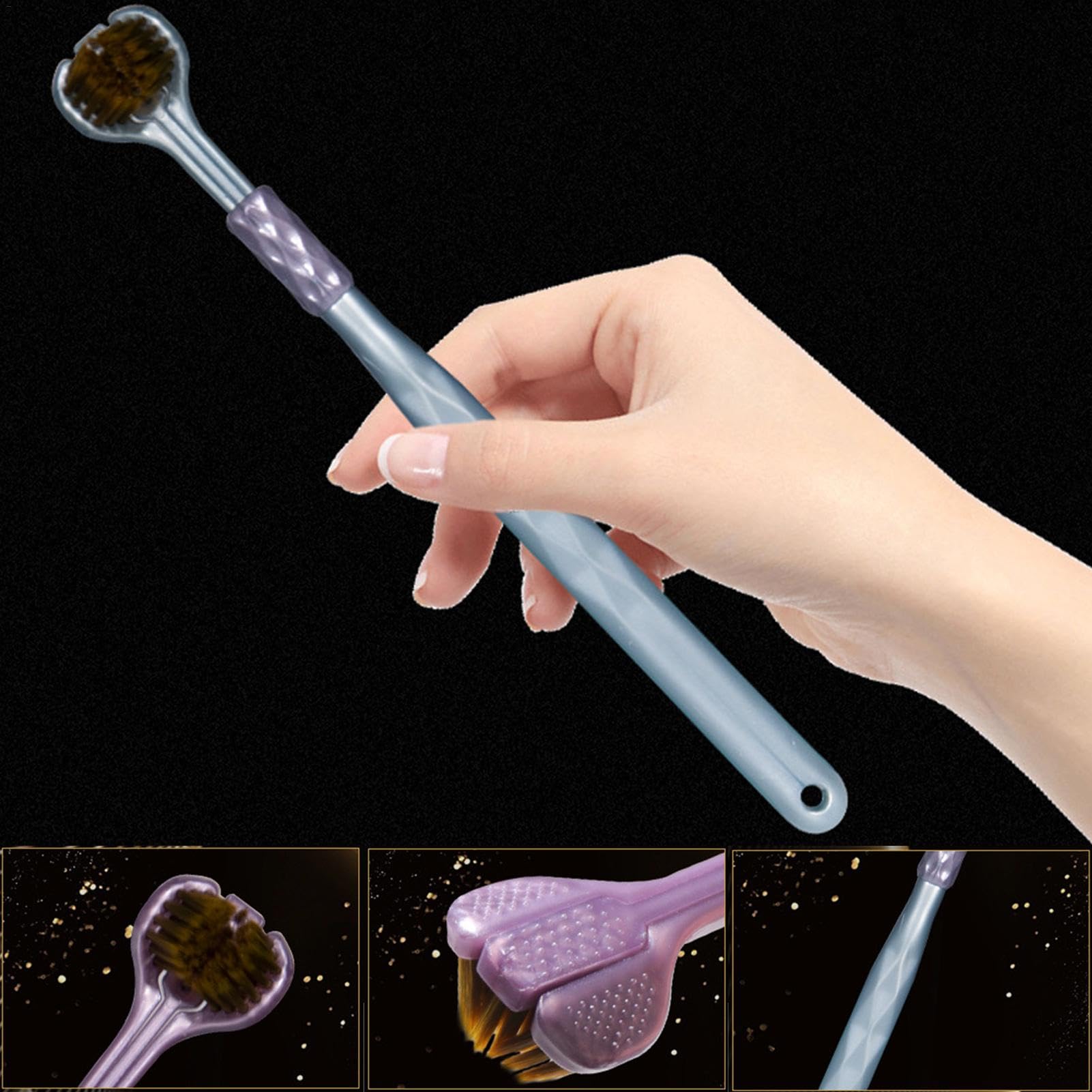 Spazzolino da denti a 3 lati, spazzolino da denti a tre teste | Spazzolino | da denti a setole morbide - Spazzolino da denti multi-lato per adulti e spazzolino da denti moderno a angolo