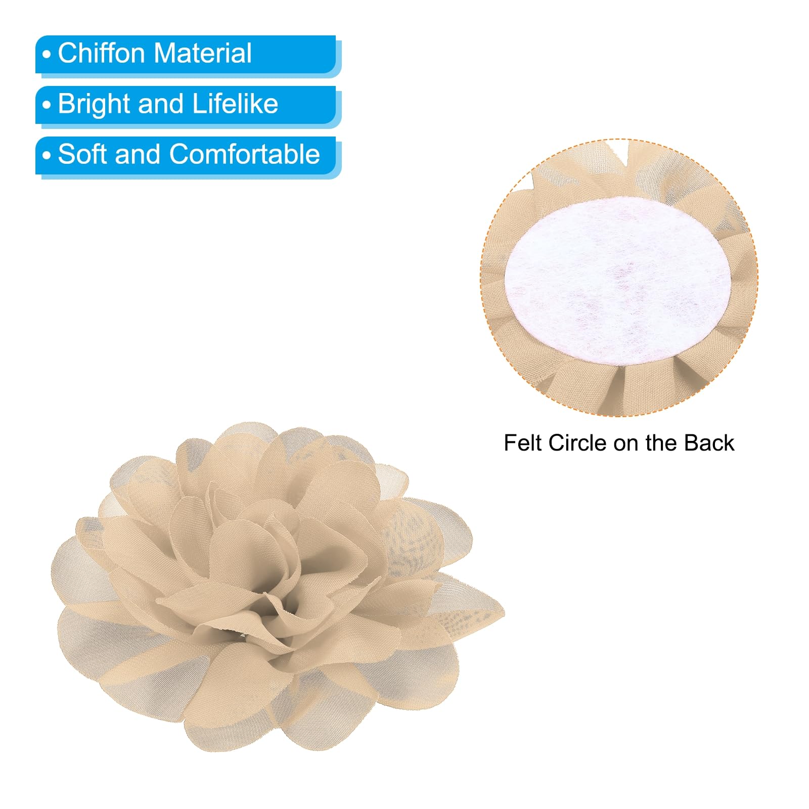 PATIKIL 2 Fiori di Chiffon, 10 Pezzi Fiori in Tessuto A Maglia