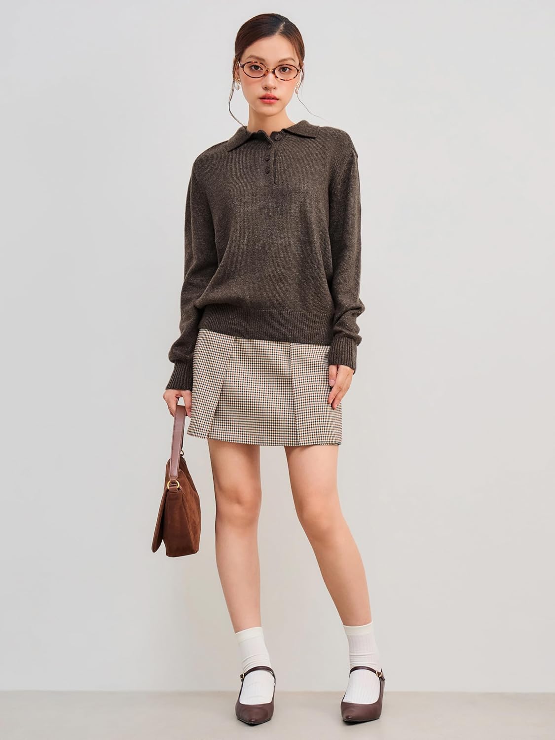CIDER Knit Polo Solid Button Sweater