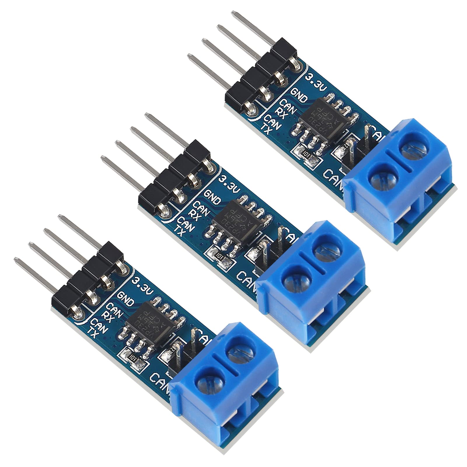 3PCS SN65HVD230 CAN Board Accessory Network Transceiver Evaluation Development Module for Controller Microcontrollers Board DC 3.3V