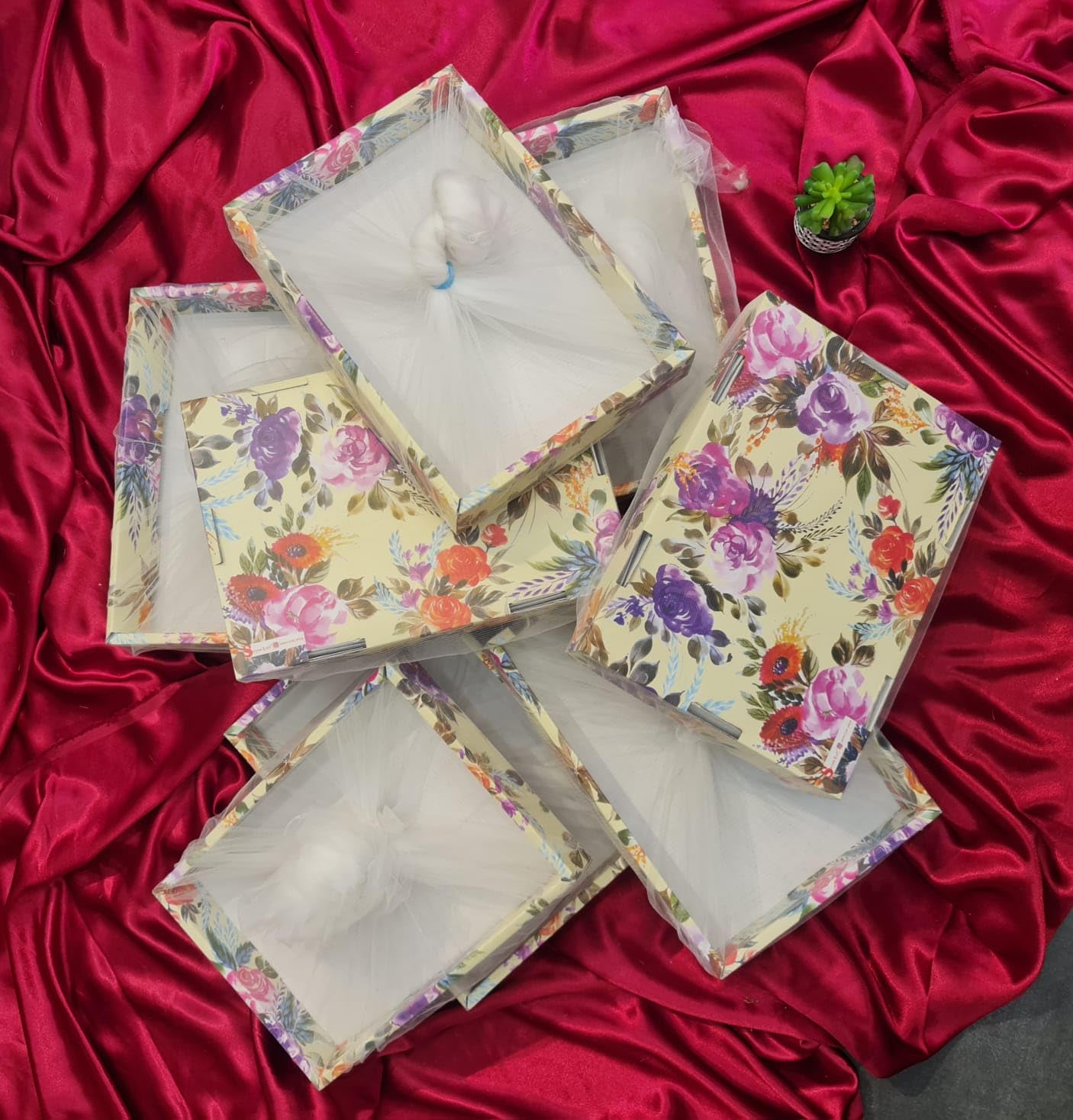 SATYAM KRAFT 8 Pcs Multipurpose Decorative Yellow Floral Design Folding Paper Box Net Rectangle Cardboard Box DIY for Christmas, wedding Gift Hamper, Xmas Gifting and Decoration Purpose (Rectangular) (B0CNRQMGSF) Amazon Price History, Amazon Price Tracker