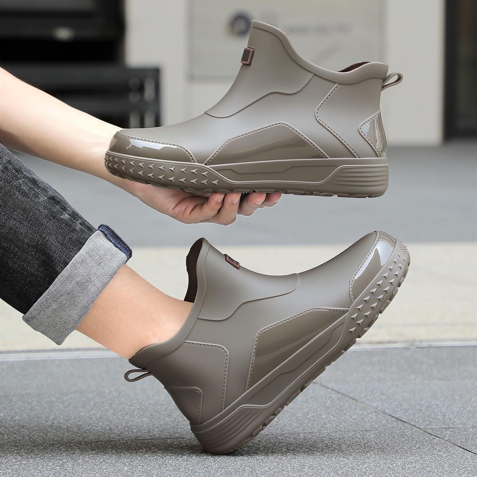 Gummistiefel Arbeit Herren Gummischuhe Wasserdicht Damen Leicht Regenstiefel Erwachsene Freizeit Gartenschuhe Winter Stiefeletten Garten