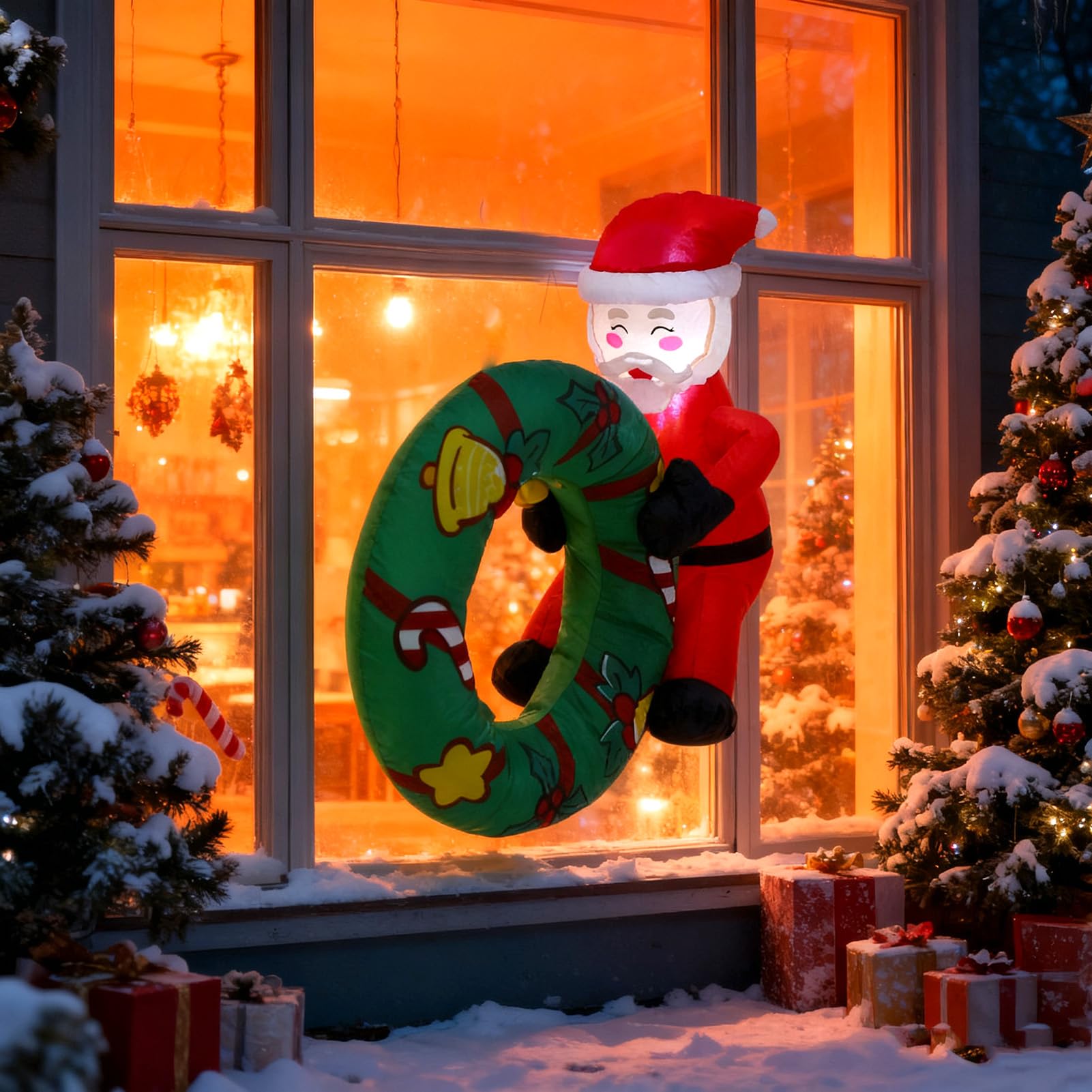 Babbo Natale gonfiabile con luci a LED, 4 (tipo UE 220-240 V)