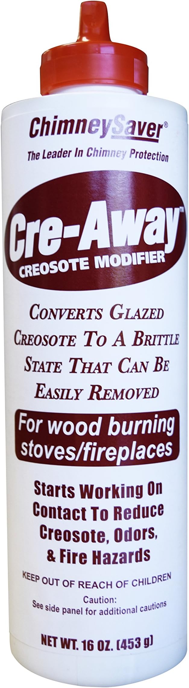 ChimneySaver Cre-Away Creosote Modifier (16 Oz Squeeze Bottle) - The Original Creosote Remover for Chimneys, Wood Stove Cleaner, Wood Burning Fireplace