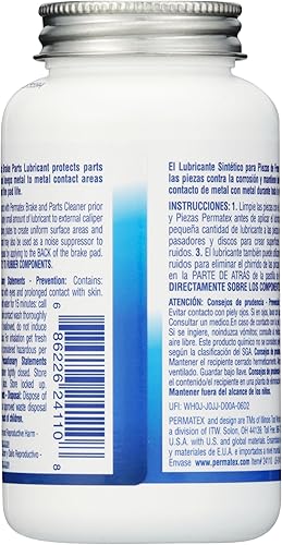 Miniatura 24 de Permatex 24125 - Lubricante extremo de cerámica para piezas de freno, 8 onzas, paquete de 1 unidad Lubricante de piezas de freno extremo