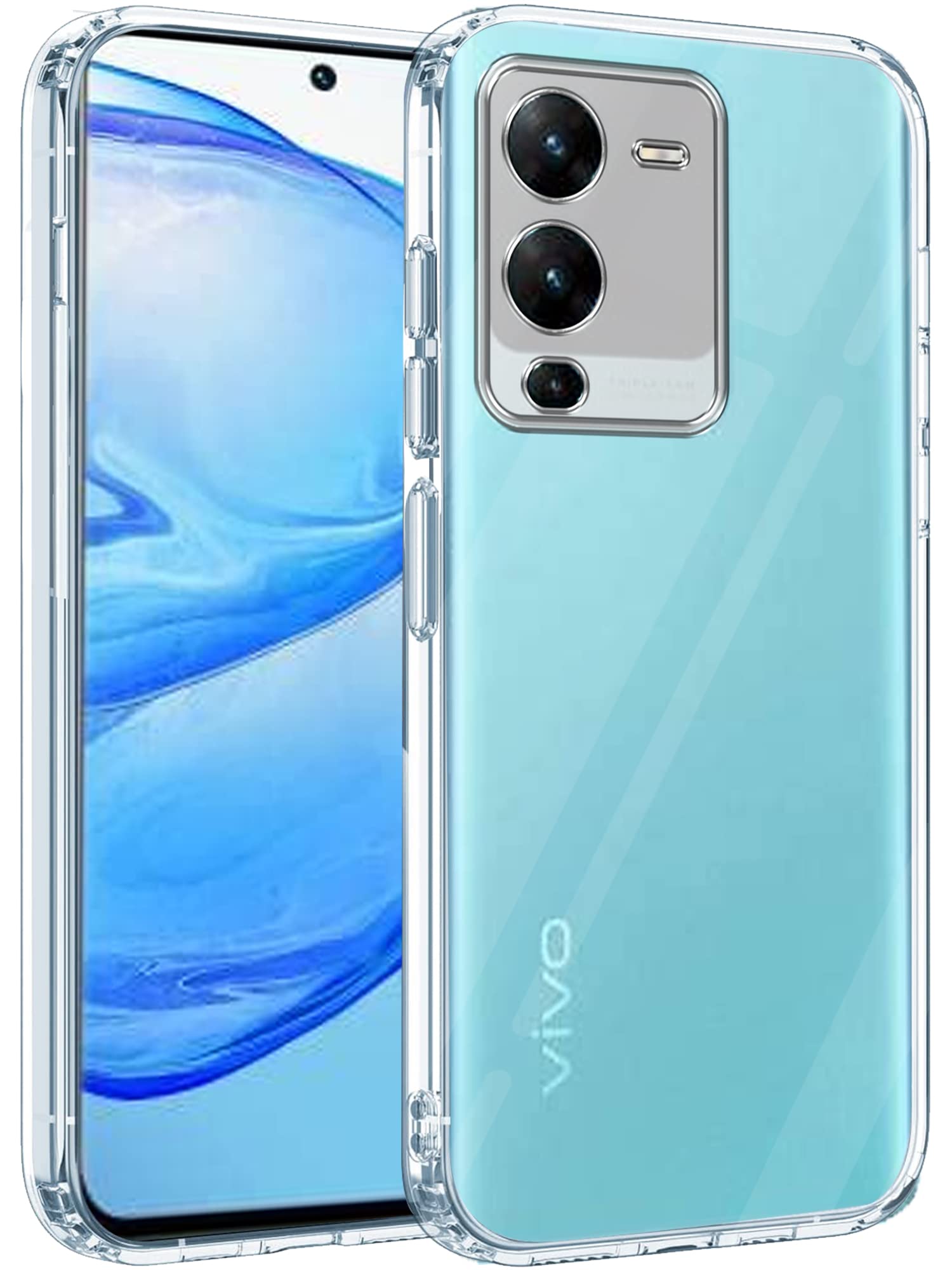 Jkobi Back Cover Case for Vivo V25 Pro (Silicone Crystal Clear | Pure Camera Protection | Soft and Flexible for Charger and Headphone sockets | Shockproof Bumpers | Transparent) (B0C28FPCLL) Amazon Price History, Amazon Price Tracker