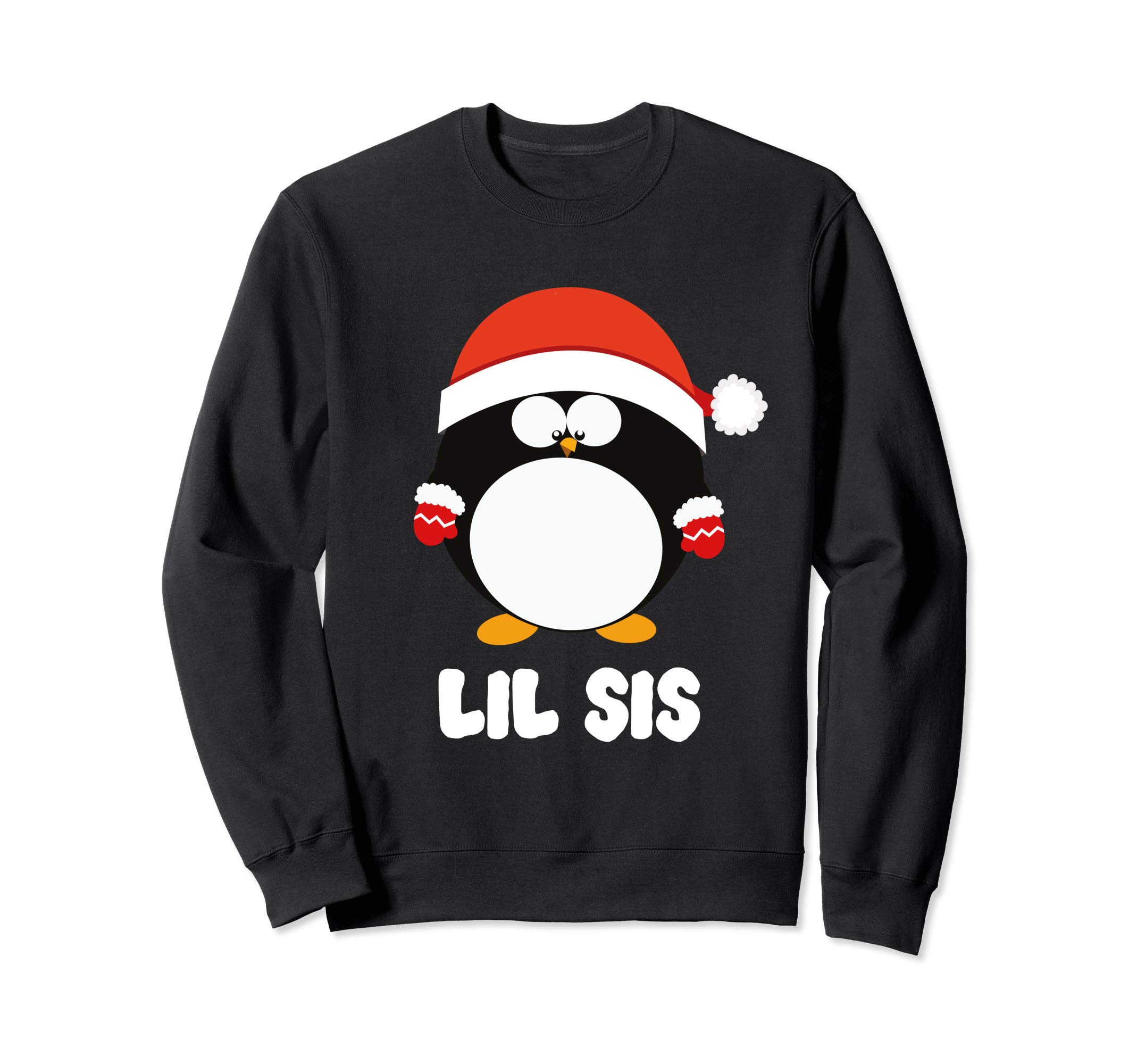 Santa Lil Sis Penguin Christmas Family Matching Costume Gift Sweatshirt