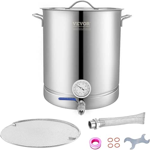 VEVOR Brew Kettle 16 Gal, Brewing Pot Stainless Steel, Brew