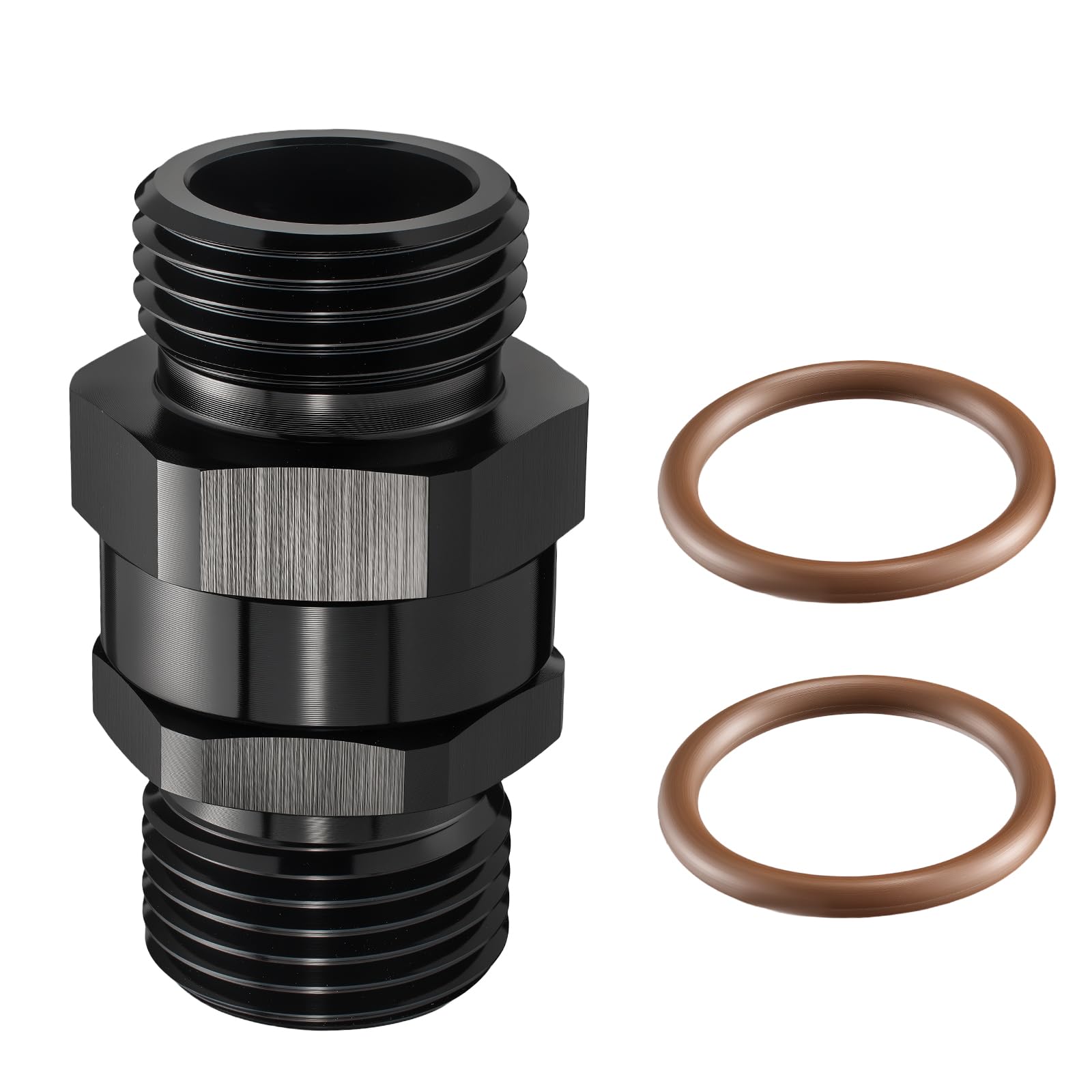 Adaptador 10AN ORB macho unión recta giratoria de aluminio negro para carreras