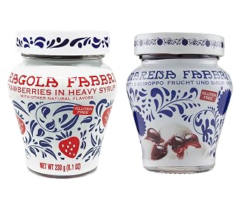 Amarena Fabbri Wild Cherries & Fabbri Strawberries Combo, 8oz each