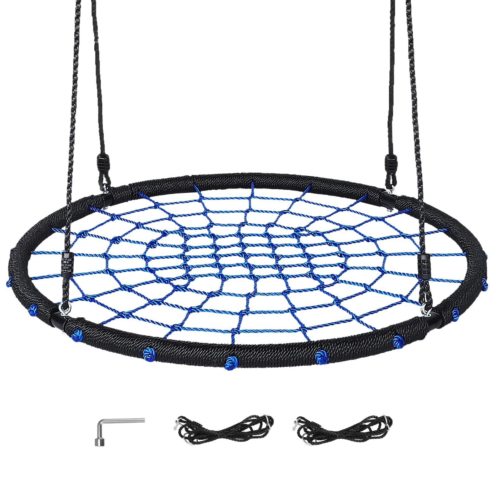 Outdoor nest swing, height-adjustable ropes, hanging swing diameter 120 cm for up to 300 kg, indoor & outdoor swing for children & adults