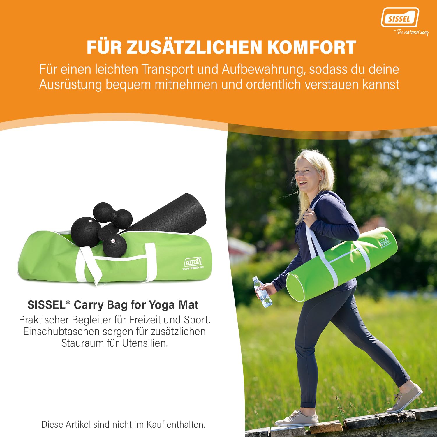 SISSEL Gymnastikmatte 1,5 cm | Yogamatte rutschfest 180x60 cm | Komfortable Sportmatte mit Dämpfung | Turnmatte für Fitness & Yoga Training zuhause | Yoga Matte | Als Fitnessmatte geeignet