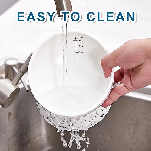 Miniatura 7 de Juego de cuencos elevados de cerámica para gatos  Cuencos elevados para alimentos y agua para gatos y perros pequeños  Paquete de 2 cuencos